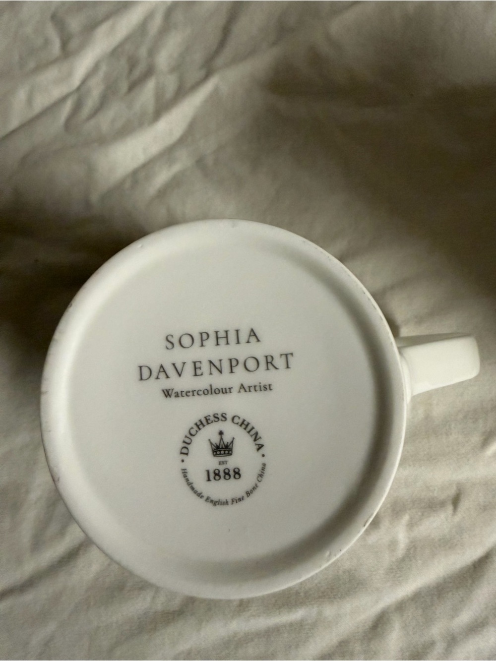 Botanical Ceramic Mug - White with Red Accents - Picture 3 of 4